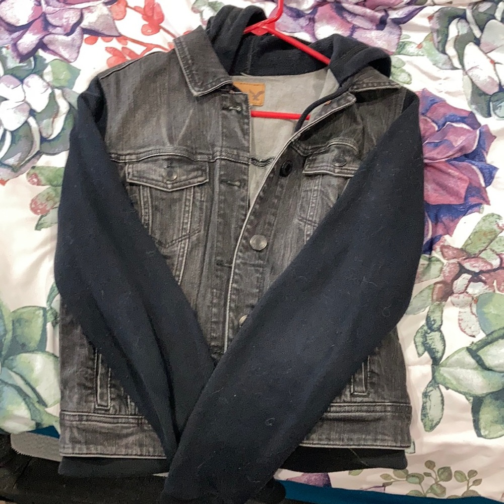 Jean hoodie jacket with hood